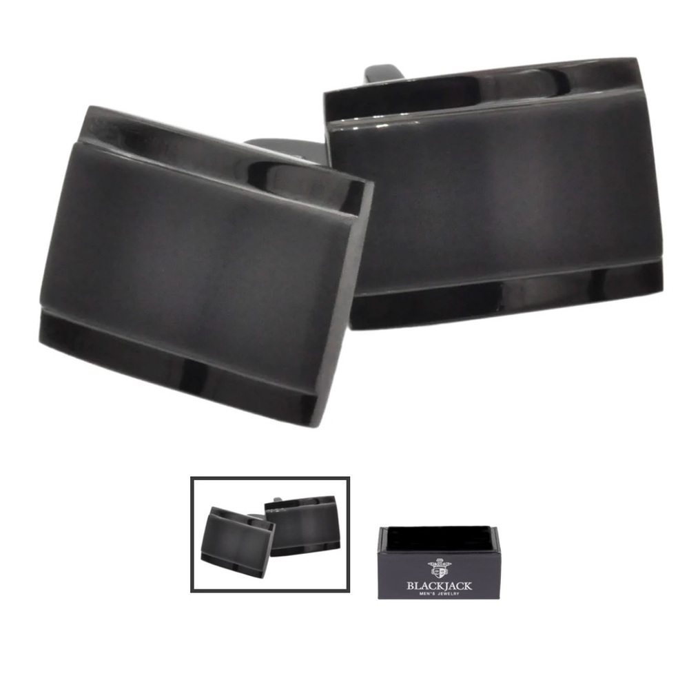 Mens Black Stainless Steel
Cuff Links